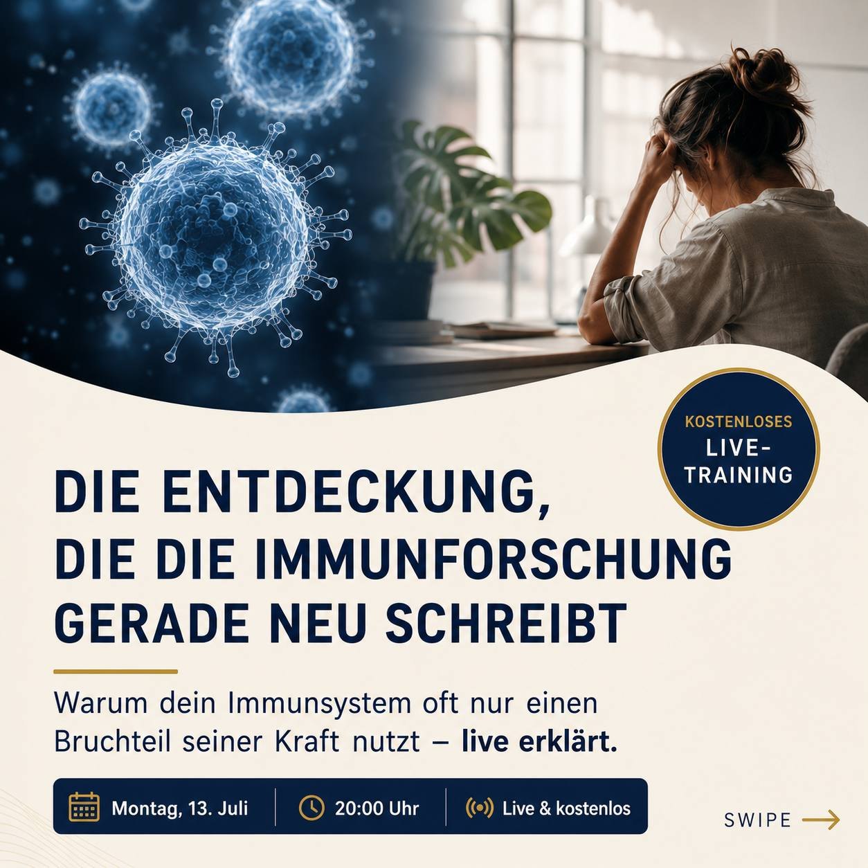 Poster zum kostenlosen Live-Training über neue Erkenntnisse der Immunforschung